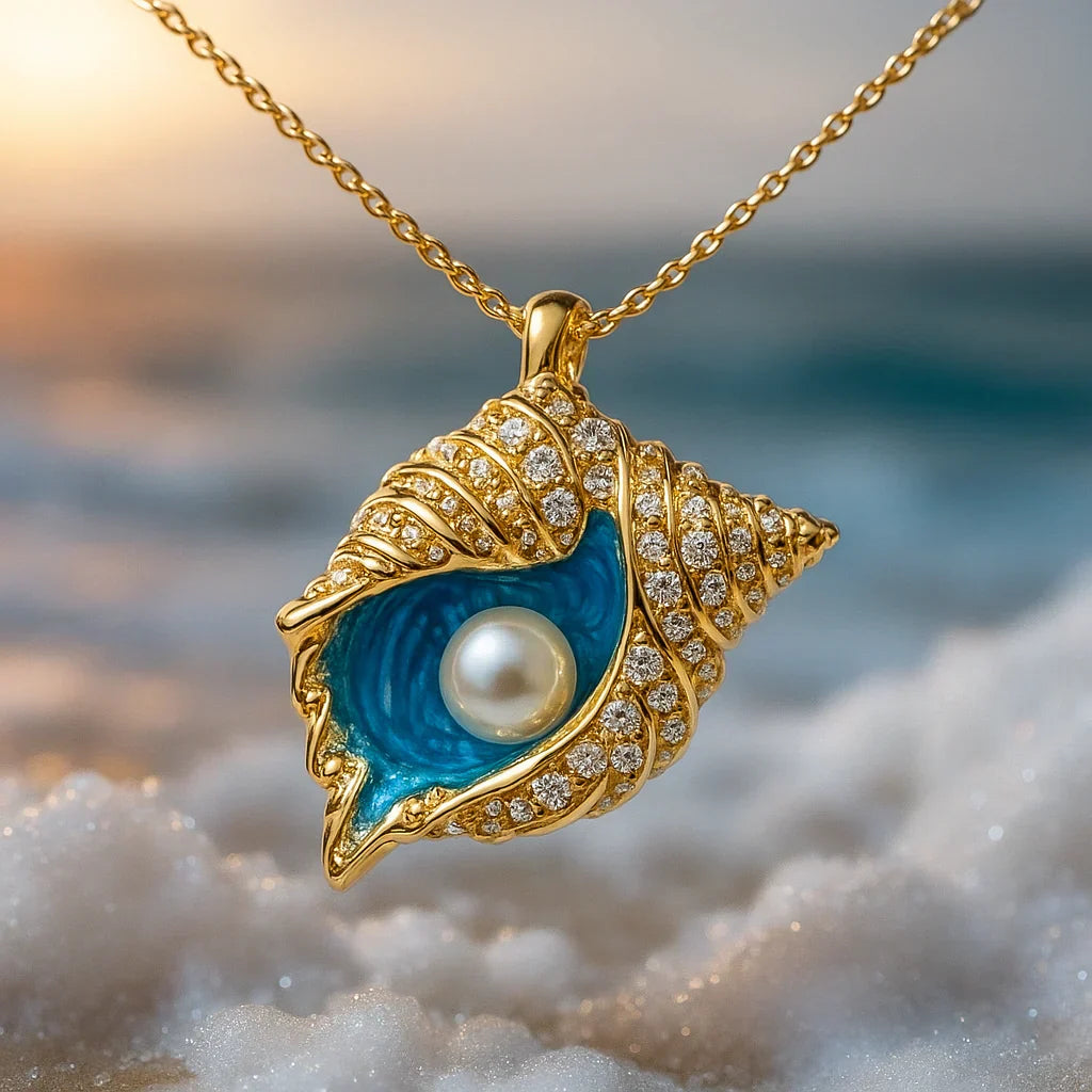 Collier en Coquillage Perlé Rayonnant | Or