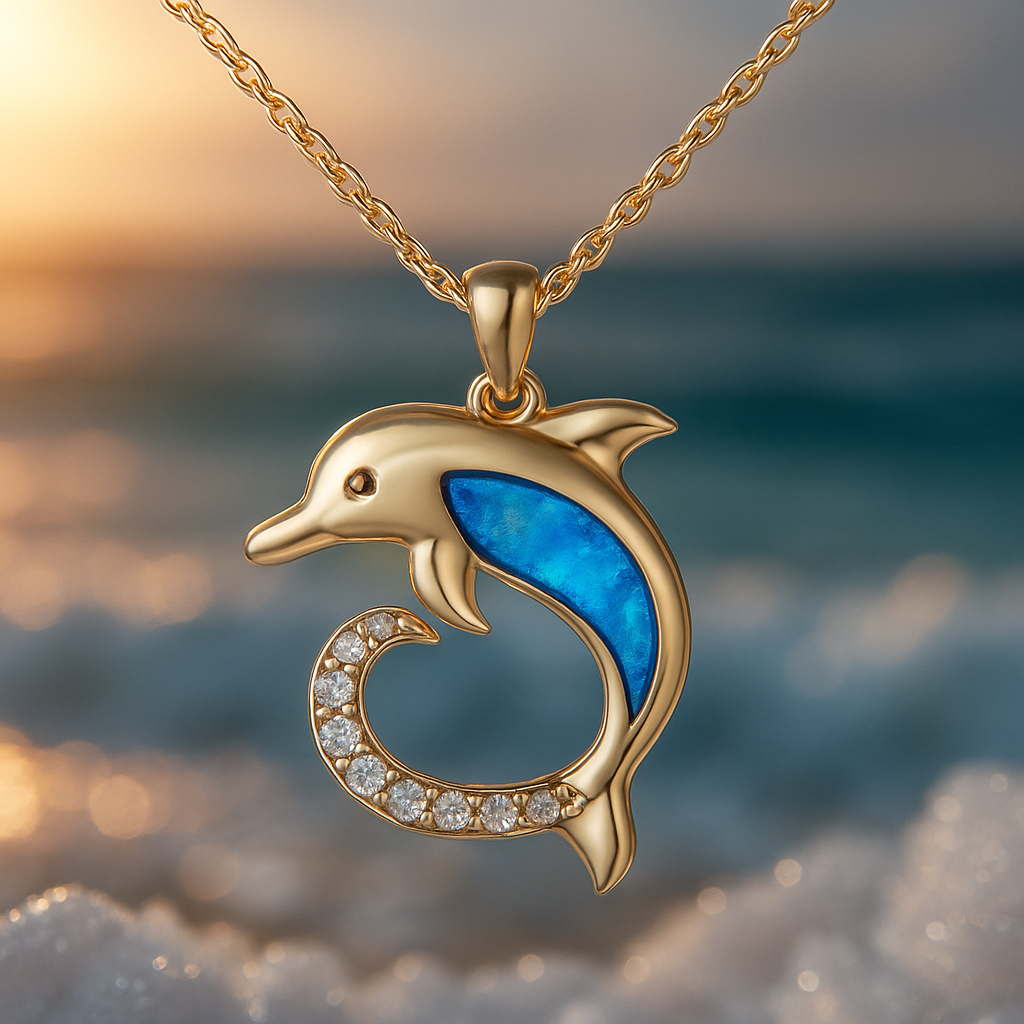 Collier de dauphin en opale dorée