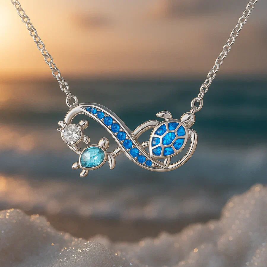 Collier en Argent Jumeau Tortue | Or Blanc