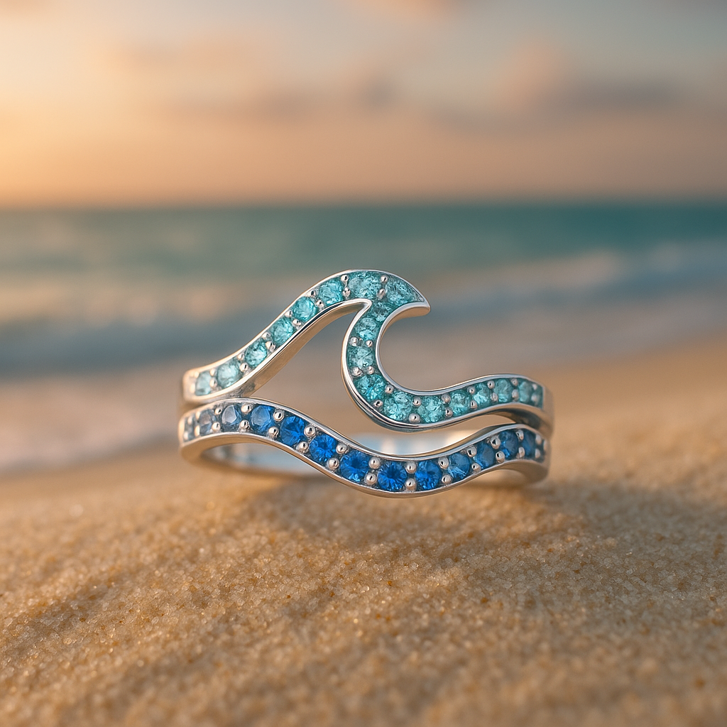 Bague Ondulée en Opale Lumineuse