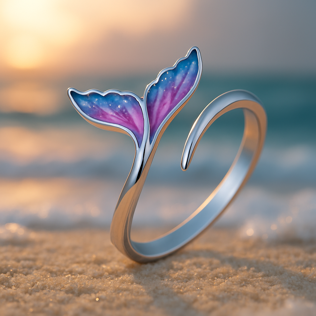 Bague à Queue de Dauphin Colorée et Ajustable