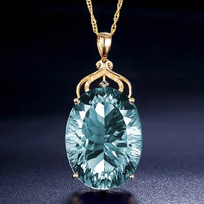 Collier en Verre Turquoise et Or