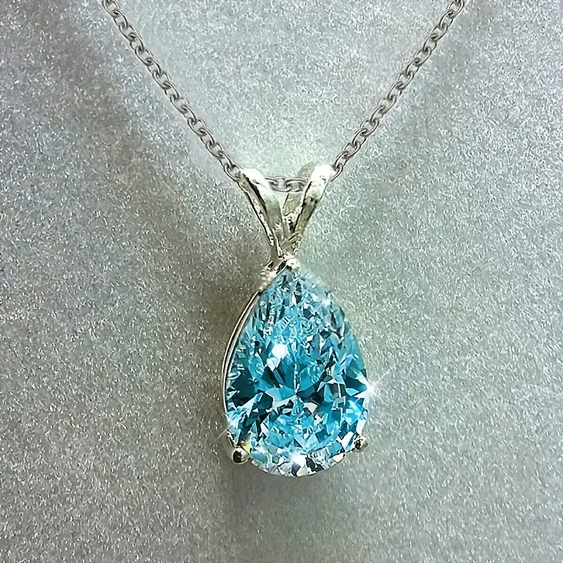 Collier en Verre Bleu Clair