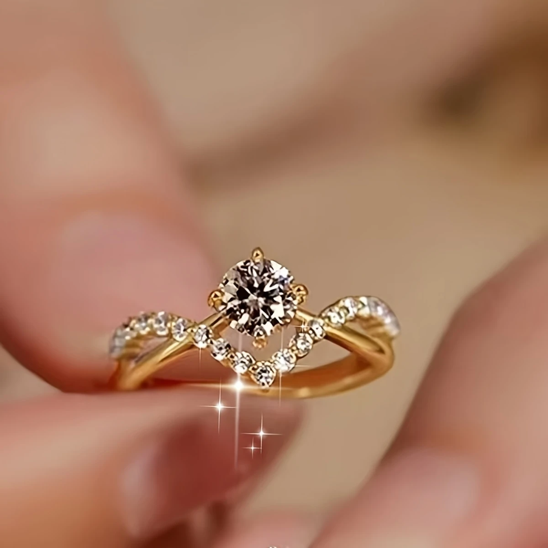 Bague en Or Éclatante Couronne