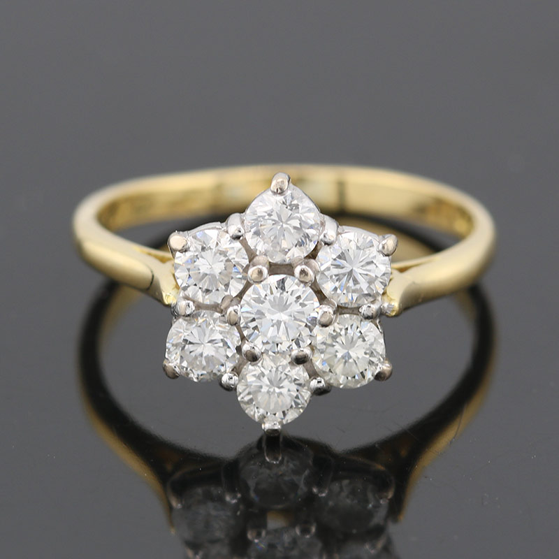 Bague en Or avec Fleurs en Cristal Étincelant