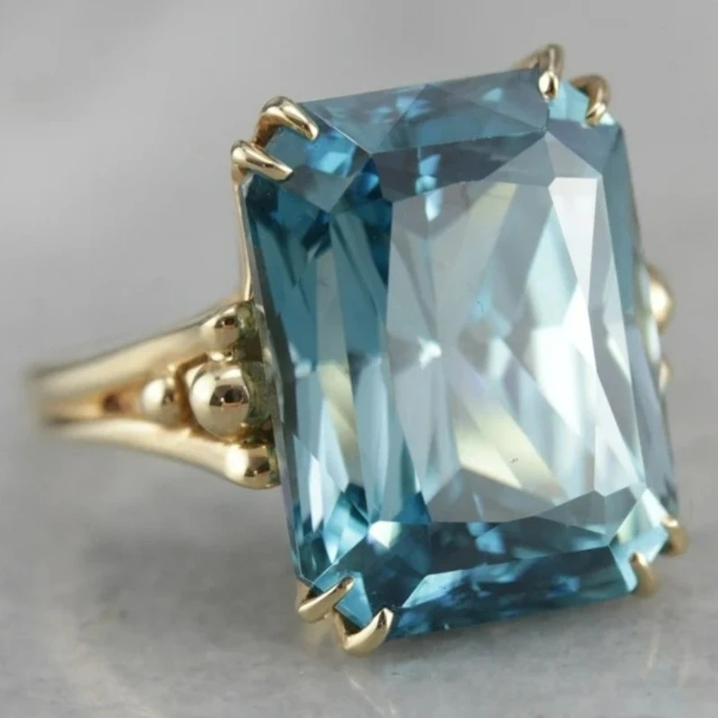 Bague en Or Cristal Ciel Bleu