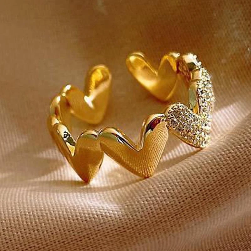 Bague Cœur Éclatante en Or