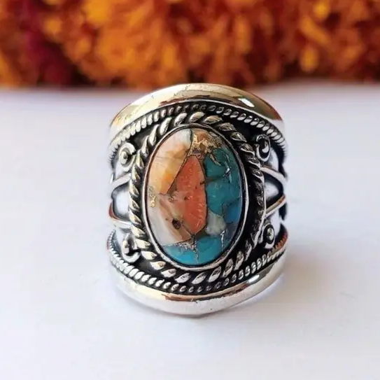 Bague en Pierre Incrustée Colorée
