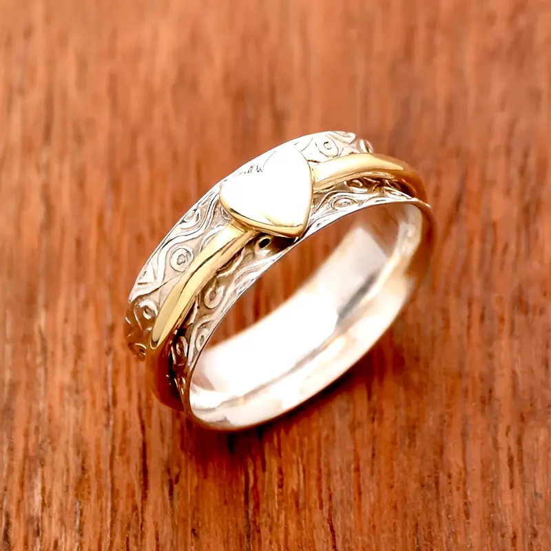 Bague en Argent avec Fil en Or