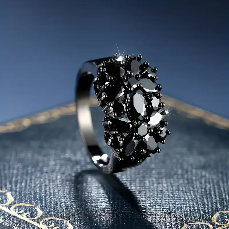 Bague en Zirconia Fleur Noire