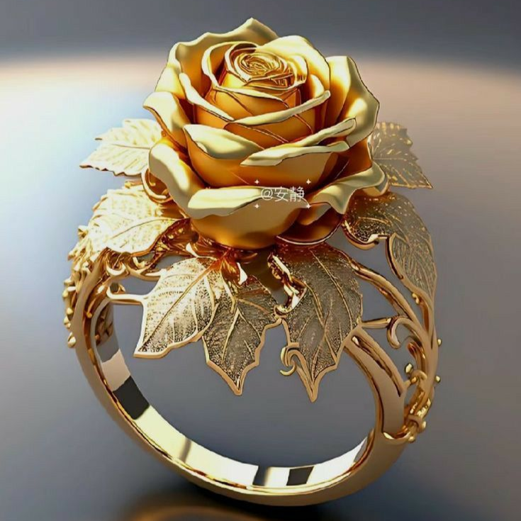 Bague Exotique Fleur d'Or