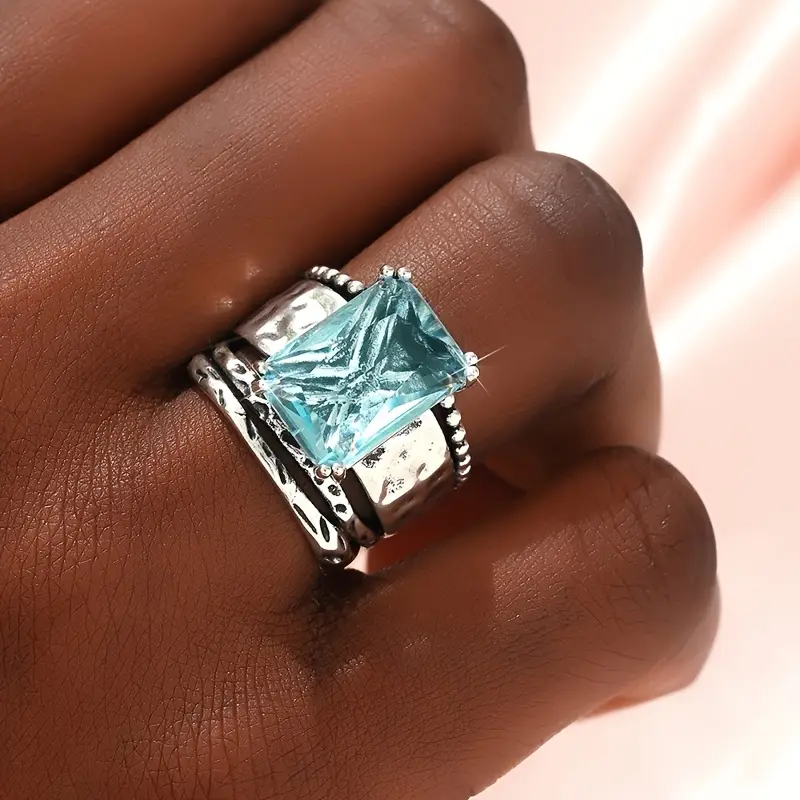 Bague Argentée Ocean Glass