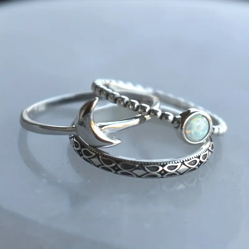Ensemble de Bagues Opal Moon