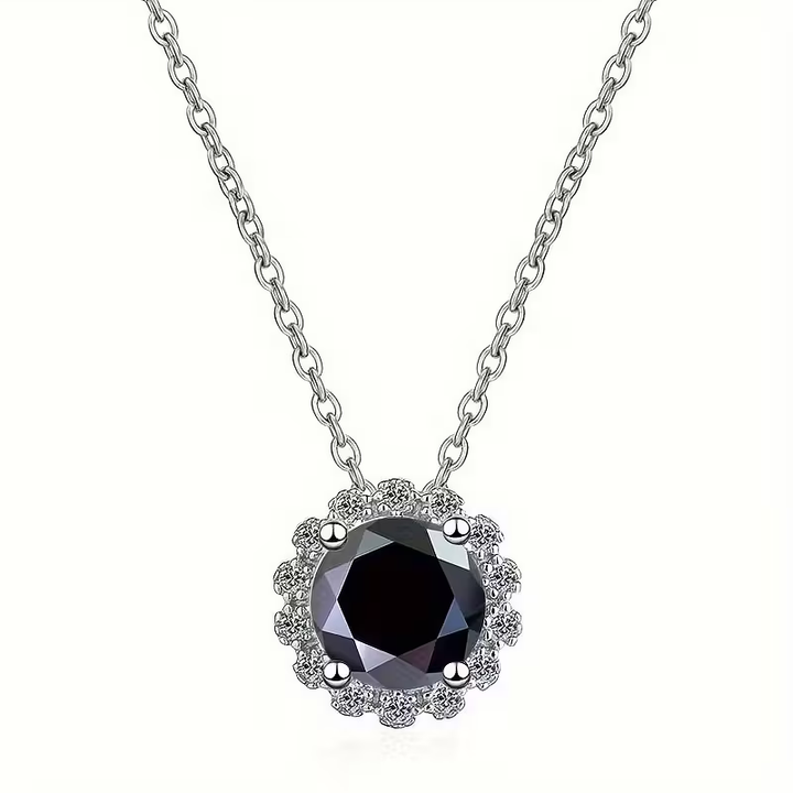 Collier Rond Géométrique en Agate Mousse