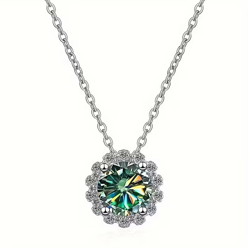 Collier Rond Géométrique en Agate Mousse