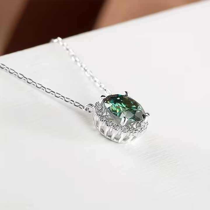 Collier Rond Géométrique en Agate Mousse