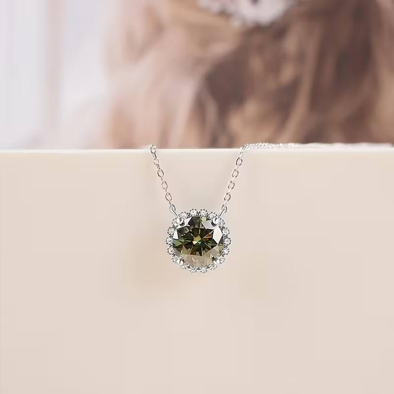 Collier Rond Géométrique en Agate Mousse