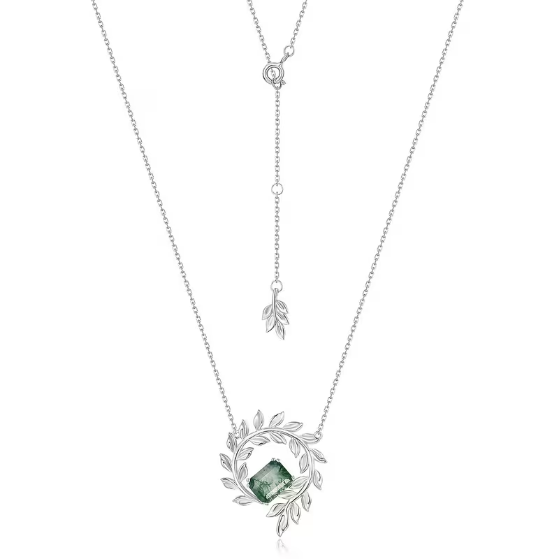 Collier en Agate Mousse et Fougère