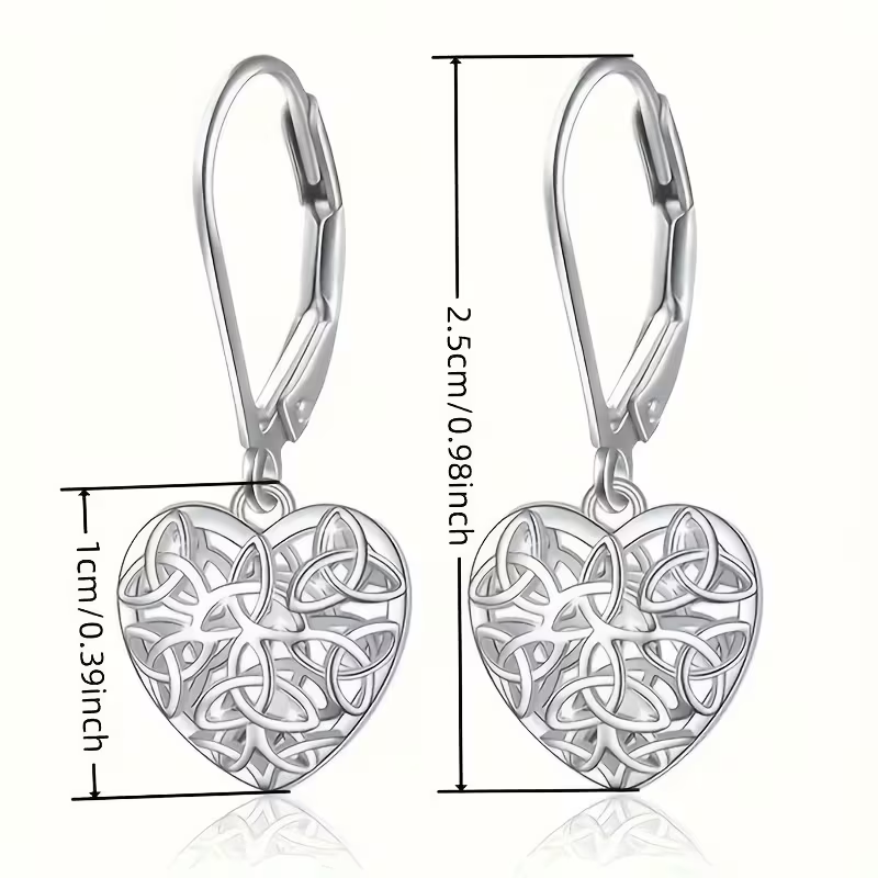 Boucles d'oreilles en forme de cœur creux argenté