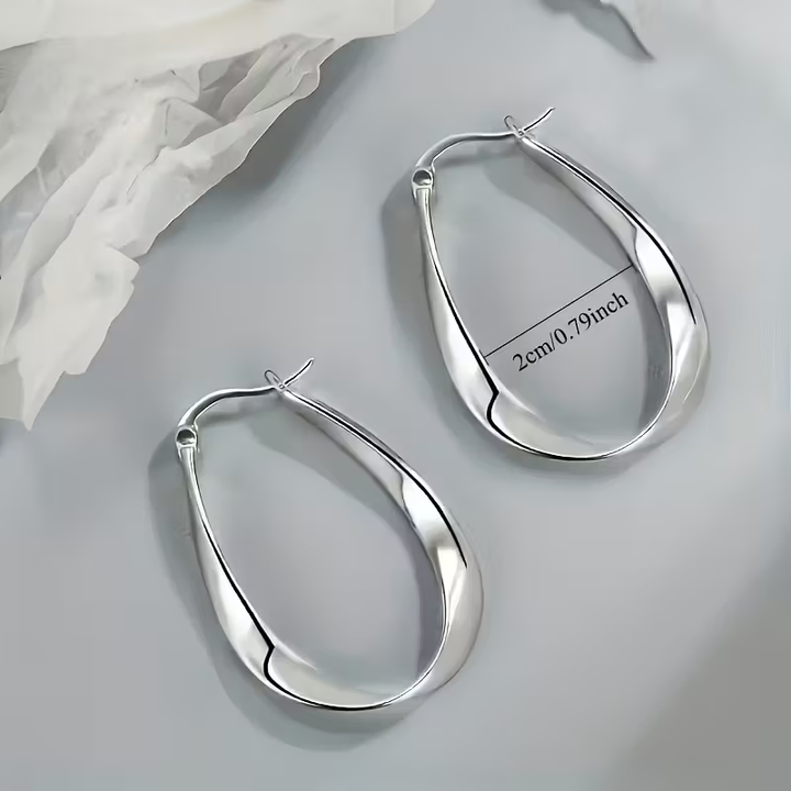 Boucles d'oreilles en argent à créoles torsadées rétro