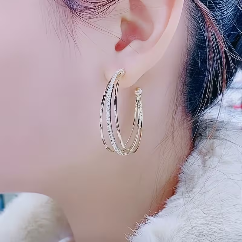 Boucles d'oreilles en argent avec anneau lumineux