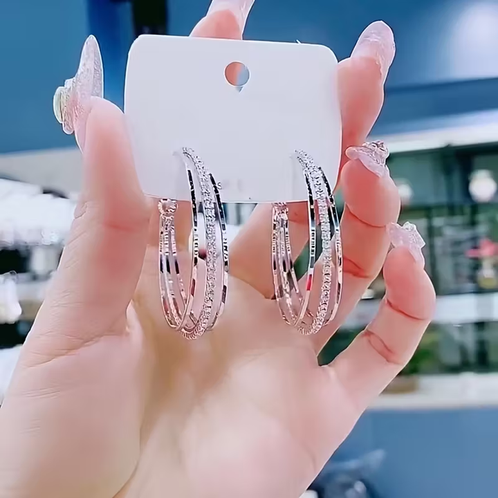 Boucles d'oreilles en argent avec anneau lumineux
