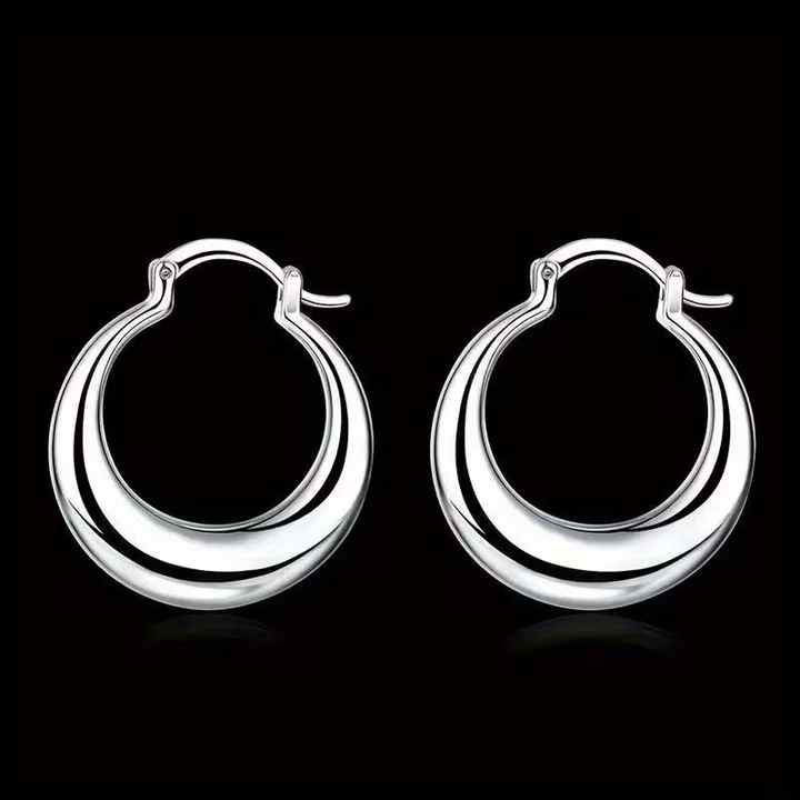 Boucles d'oreilles en argent Moon Hoop