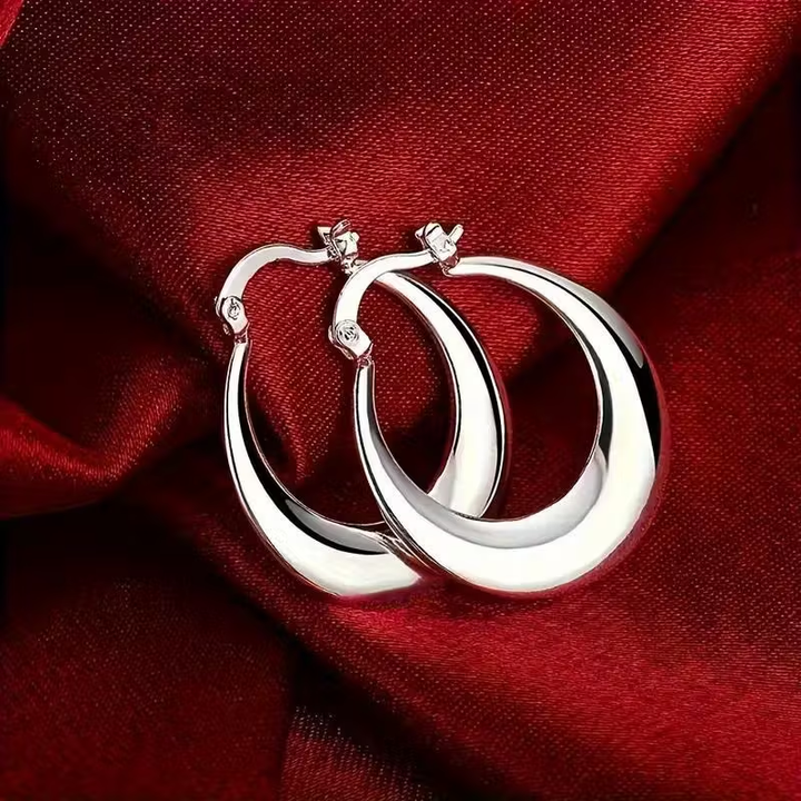 Boucles d'oreilles en argent Moon Hoop