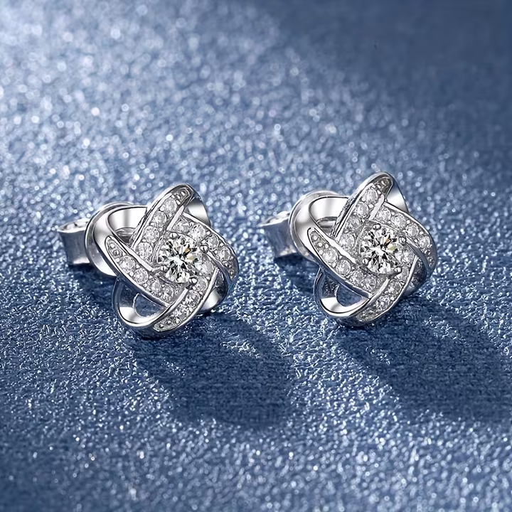 Boucles d'oreilles en argent Orbit Tordu