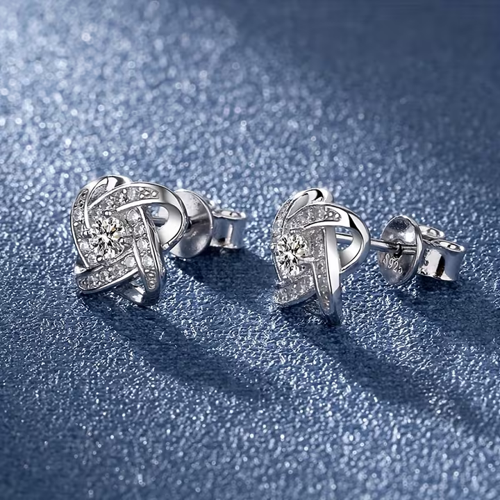 Boucles d'oreilles en argent Twisted Orbit
