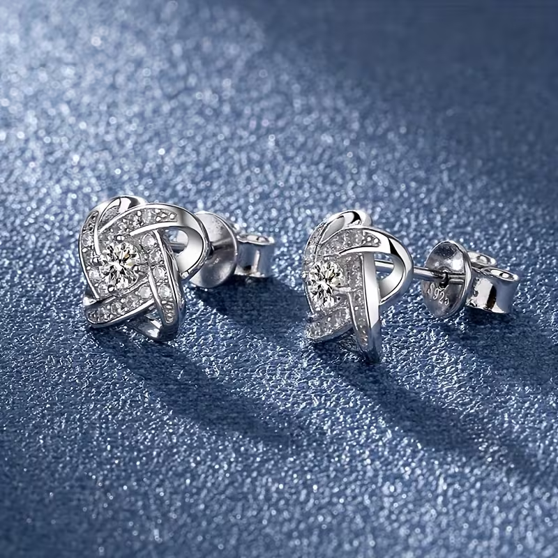Boucles d'oreilles en argent Orbit Tordu