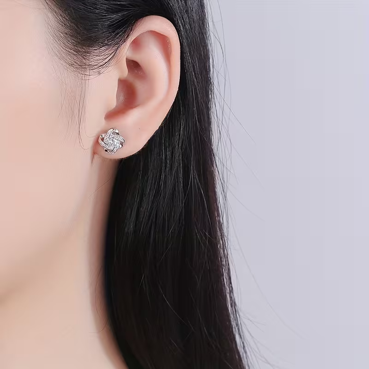 Boucles d'oreilles en argent Orbit Tordu