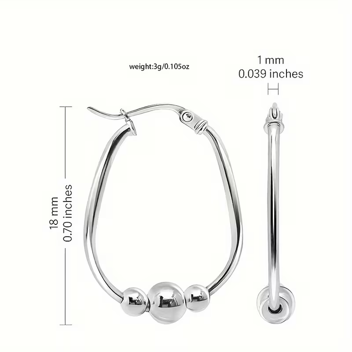 Boucles d'oreilles créoles en perles argentées