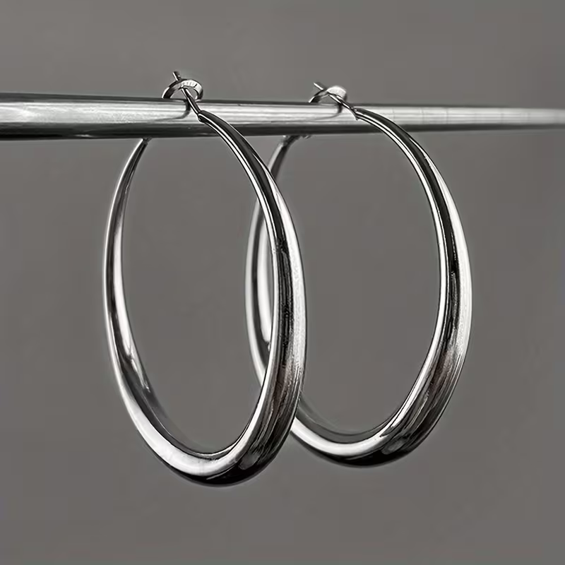 Grandes Boucles d'Oreilles Hula en Argent