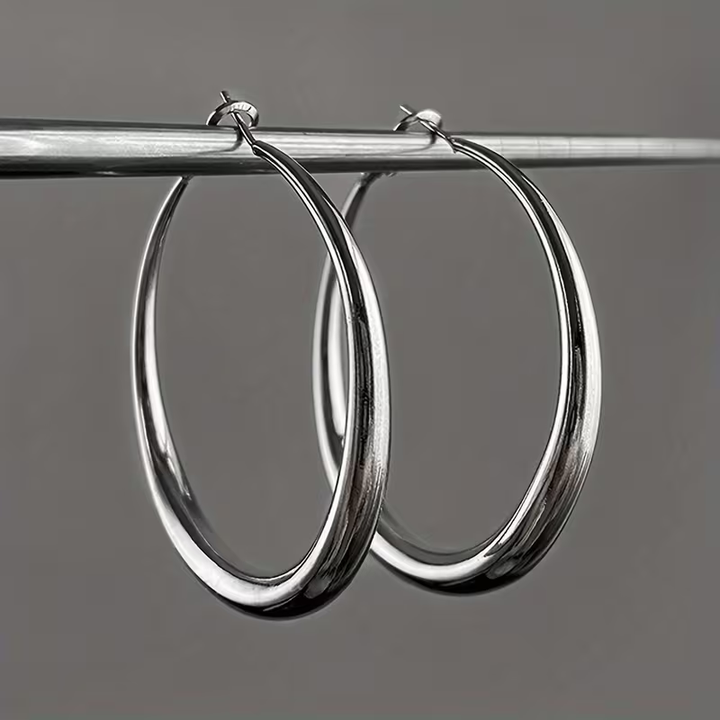 Grandes Boucles d'Oreilles Hula en Argent