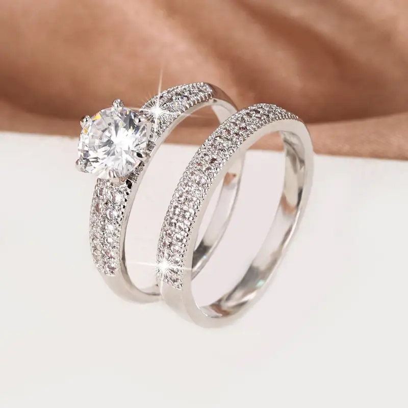 Ensemble de Bagues en Argent Zirconia