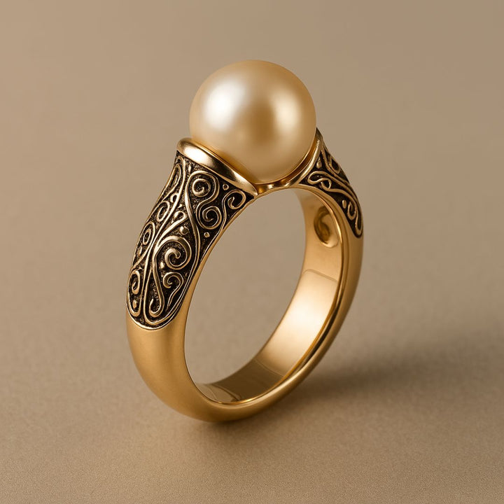 Bague en Or avec Perle Vintage Intemporelle