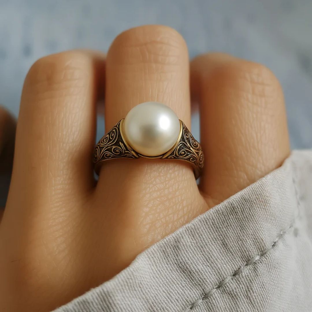 Bague en Or avec Perle Vintage Intemporelle
