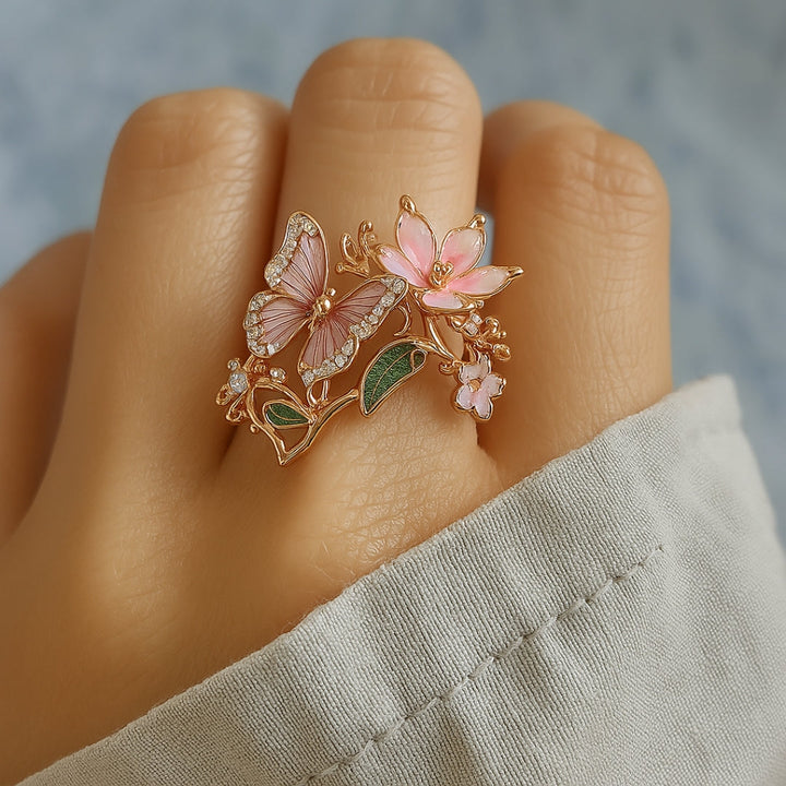 Bague en Zirconium Papillon Naturel Éclatant