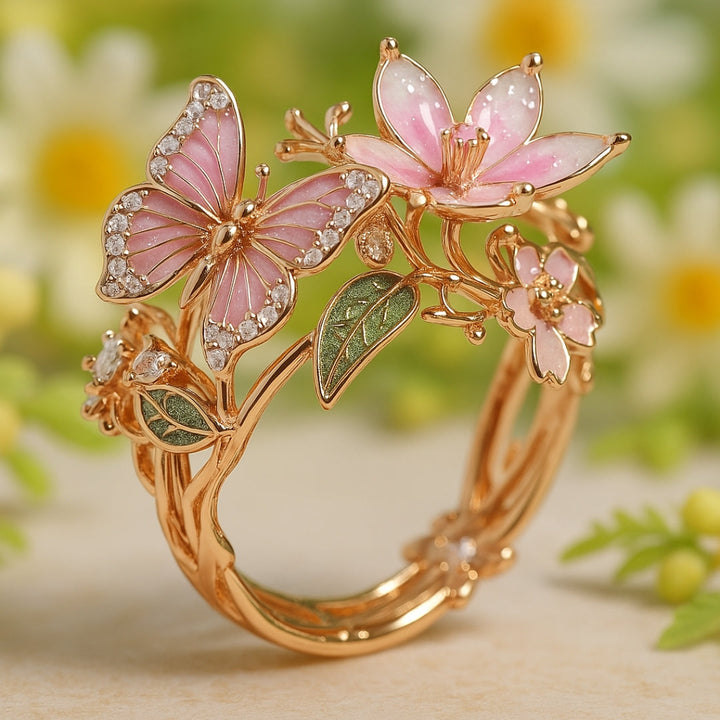 Bague en Zirconium Papillon Naturel Éclatant