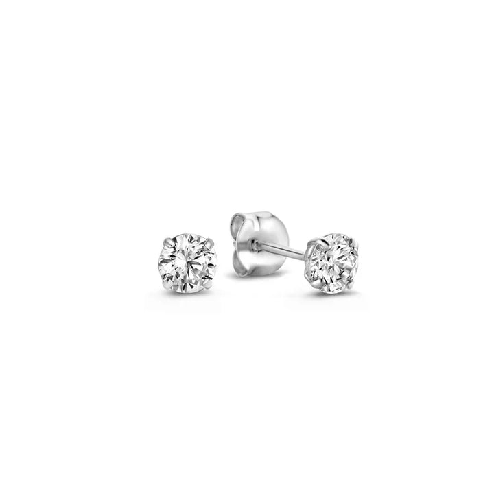 Ensemble de Boucles d'Oreilles en Pierre Dara Brillane | Or Blanc