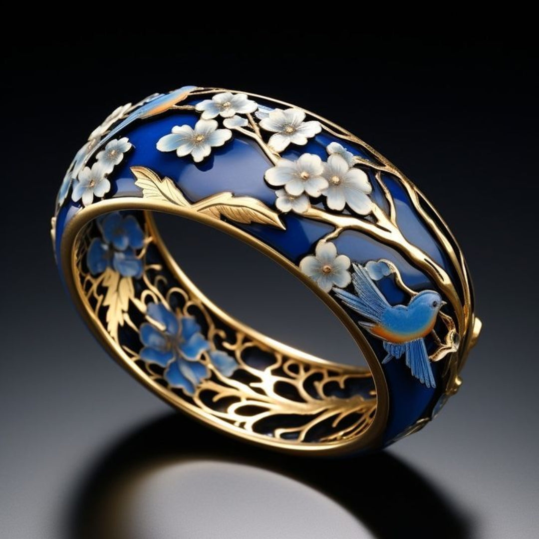 Bague en Émail Floral Rêve Exotique
