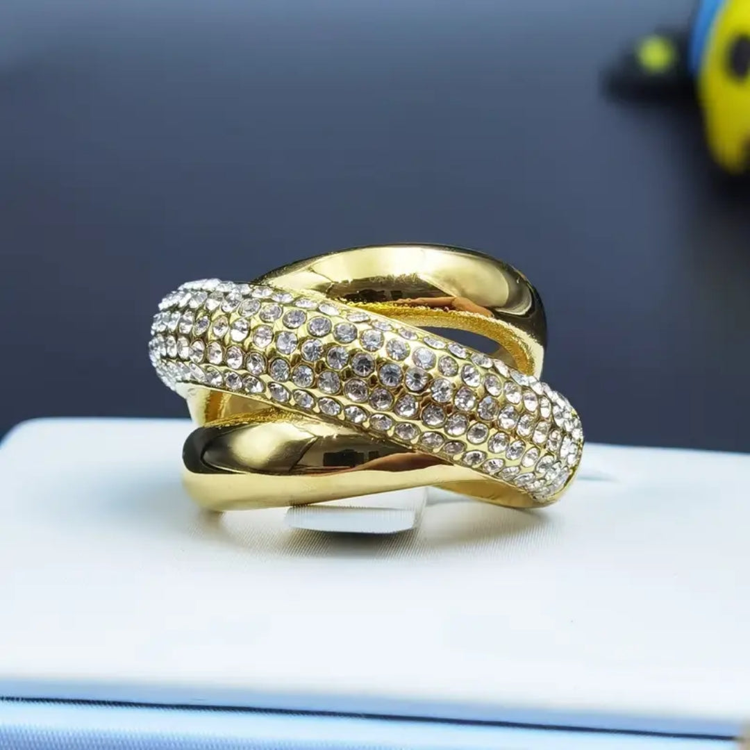 Bague Épaisse Dorée Brillante