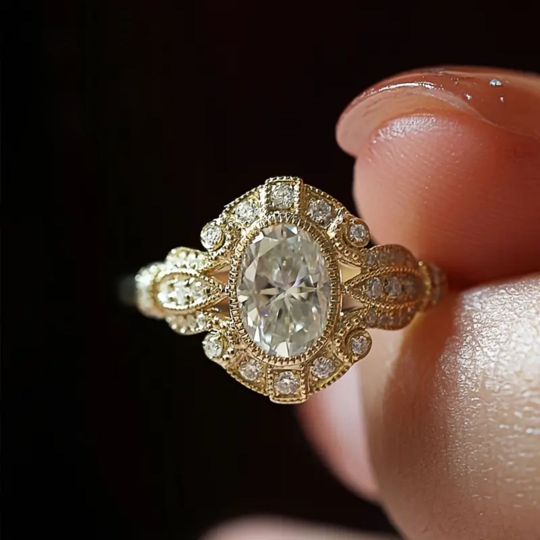 Bague en Or Mandala en Zirconium