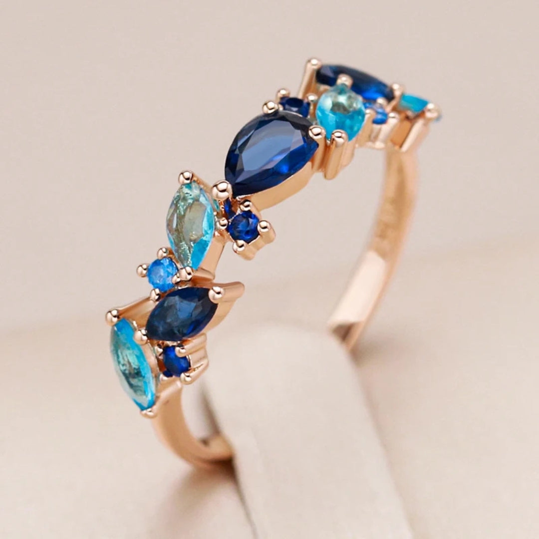 Bague Cristalline Élégante Bleue