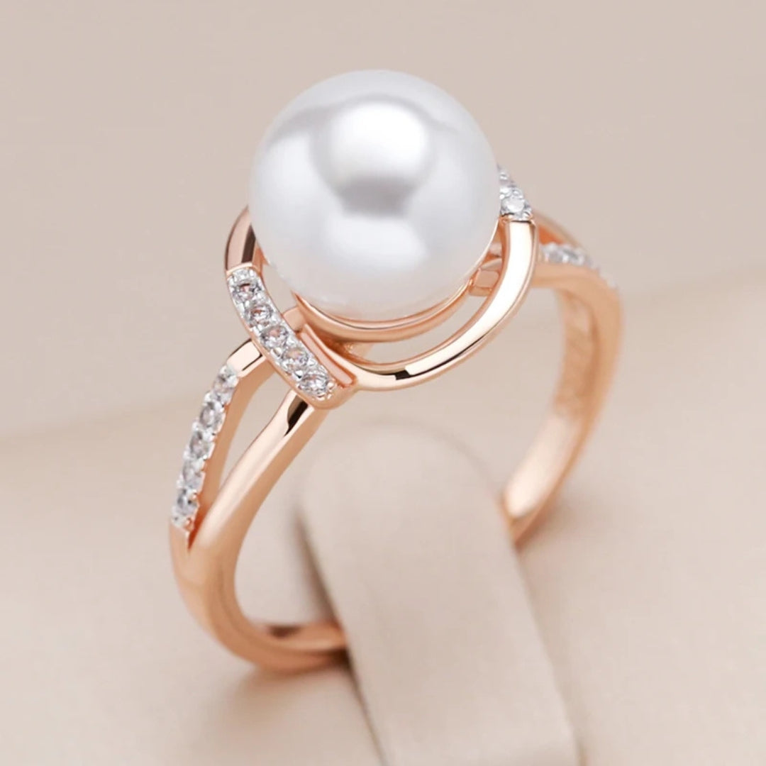 Bague Élégante en Or Perlé