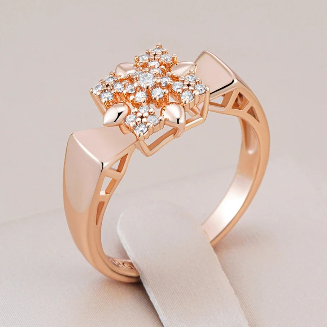 Bague Élegante en Fleurs Brillantes