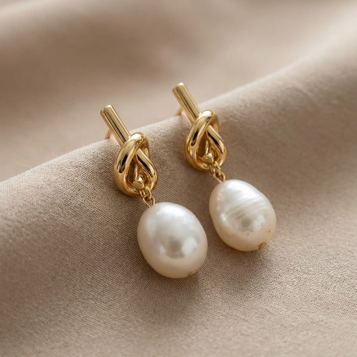 Boucles d'oreilles en perles nouées