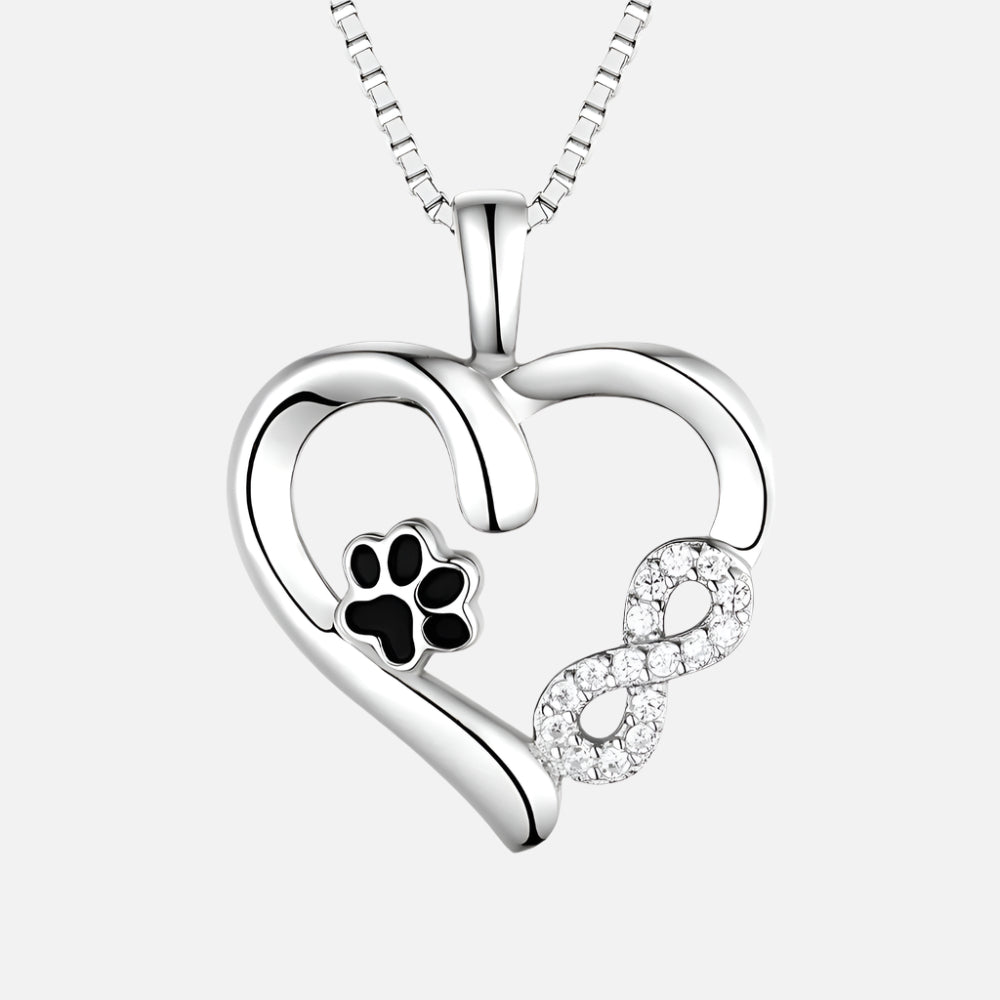 Collier Pattes et Cœur avec Charme Infini