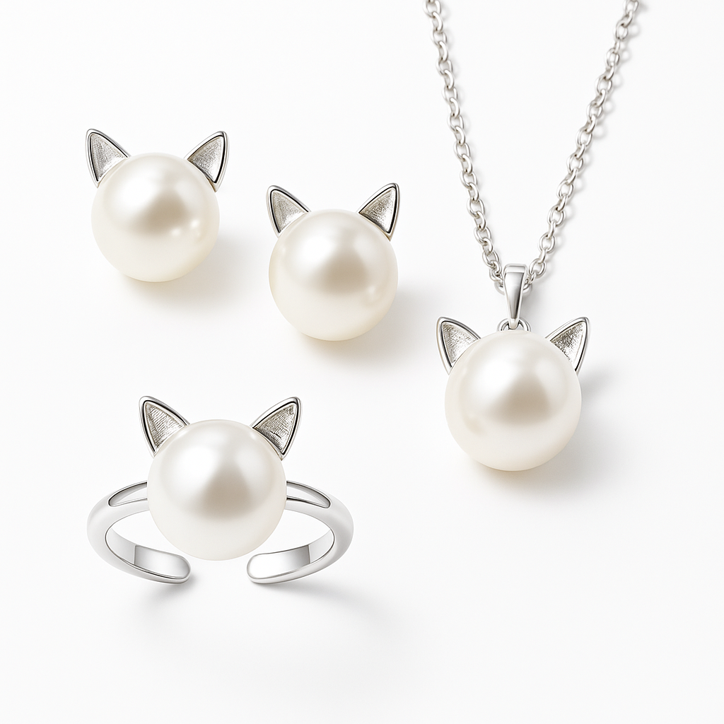 Collier en perles magnifiques avec boucles d'oreilles et bague en bonus
